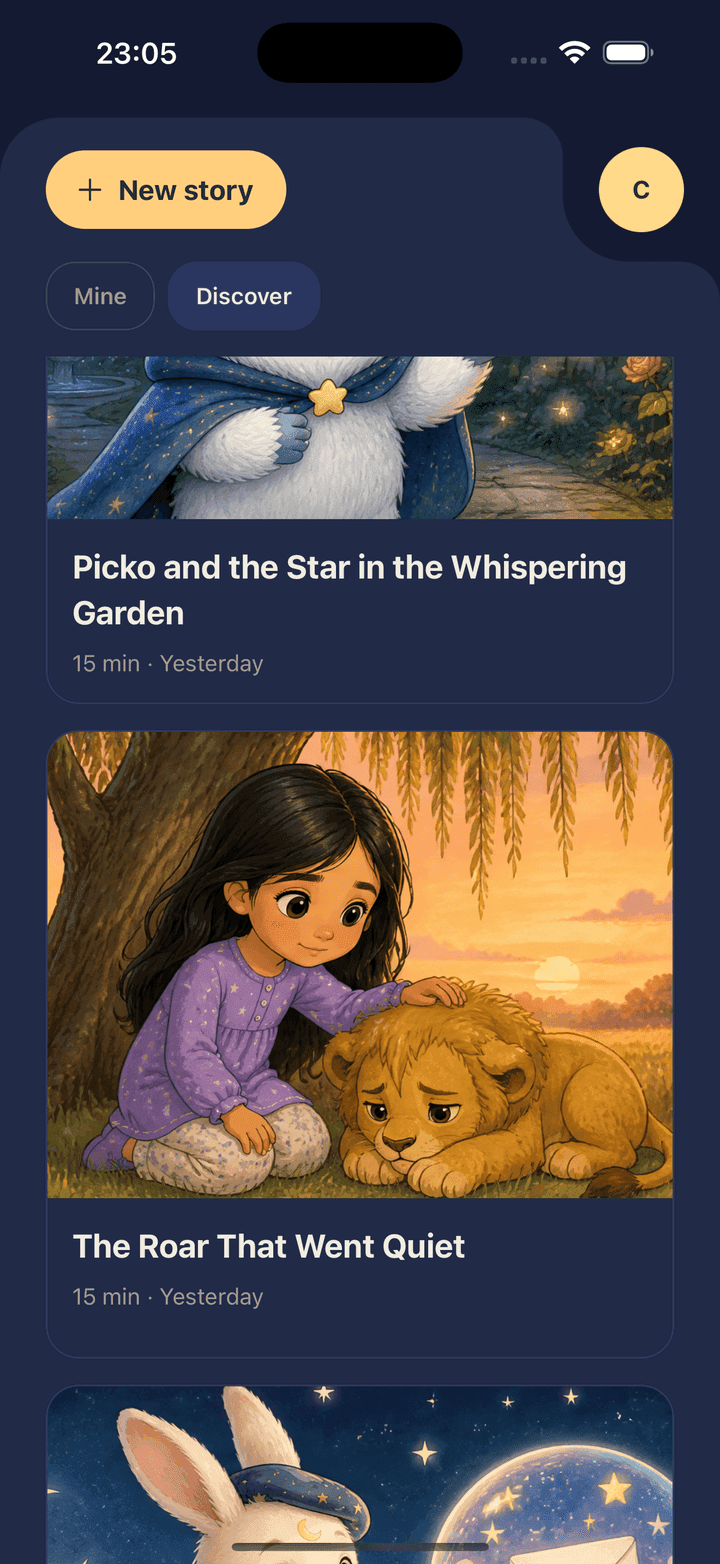 The story library, with every story the family has made